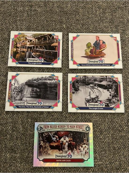 Topps Other - Topps Disneyland 70th anniversary Collectible Trading Cards - 5 Card Set